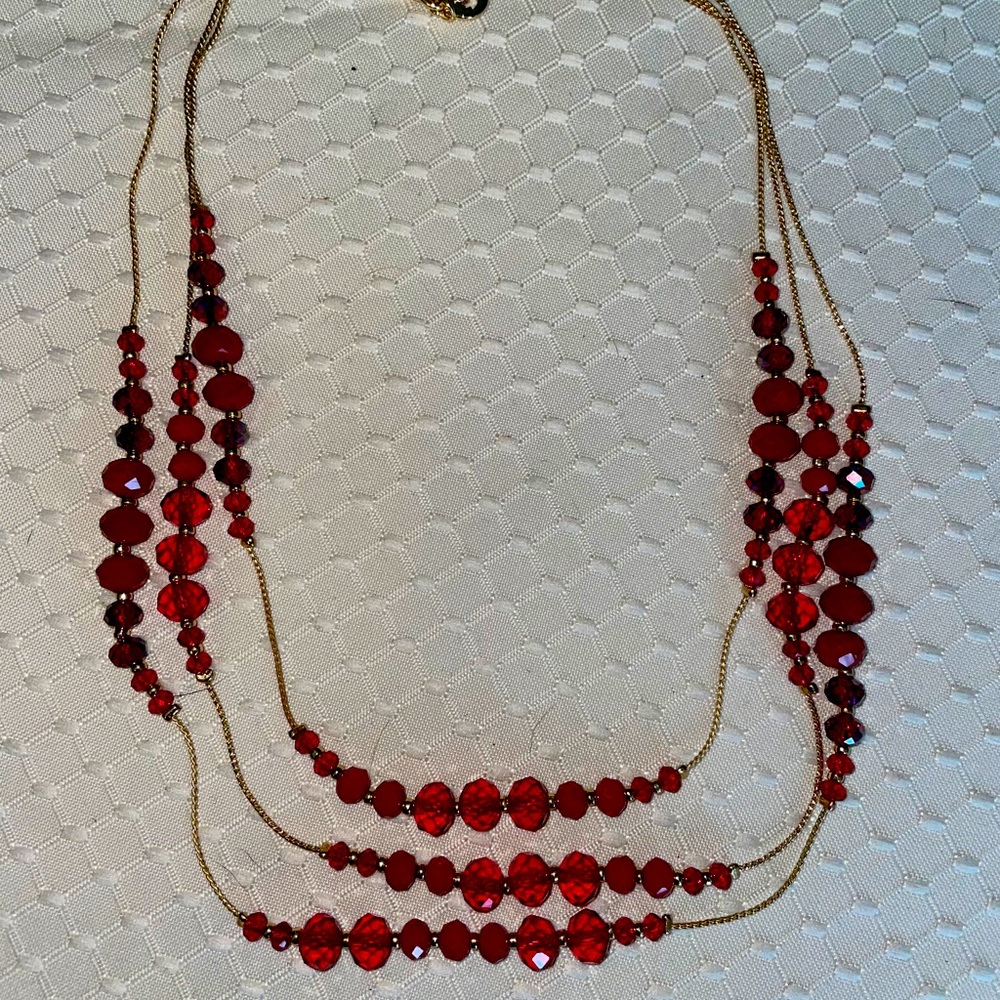 Triple Strand Beaded Necklace